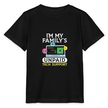 Je suis le support technique non rémunéré de ma famille Support technique - T-shirt bio MINI CREATOR Stanley/Stella Enfant - noir - Devant - Mikhail (115cm)