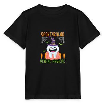 Hygiène dentaire spooctaculaire. - T-shirt bio MINI CREATOR Stanley/Stella Enfant - noir - Devant - Mikhail (115cm)