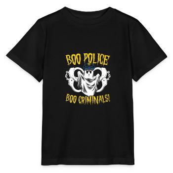 Buh Polizei, buh Kriminelle! Polizist Halloween - Stanley/Stella Kinder T-Shirt MINI CREATOR  - Schwarz - Vorne - Mikhail (115cm)