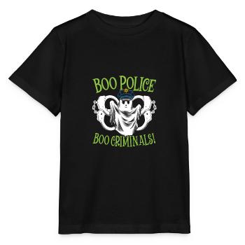 Buh Polizei, buh Kriminelle! Polizist Halloween - Stanley/Stella Kinder T-Shirt MINI CREATOR  - Schwarz - Vorne - Mikhail (115cm)