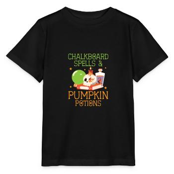 Chalkboard Magic & Pumpkin Potions Halloween - Stanley/Stella MINI CREATOR Kids’ T-Shirt - black - Front - Mikhail (115cm)