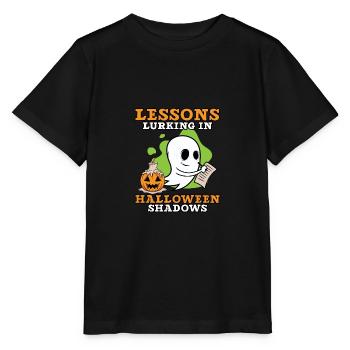 Lektionen, die in den Schatten von Halloween lauer - Stanley/Stella Kinder T-Shirt MINI CREATOR  - Schwarz - Vorne - Mikhail (115cm)