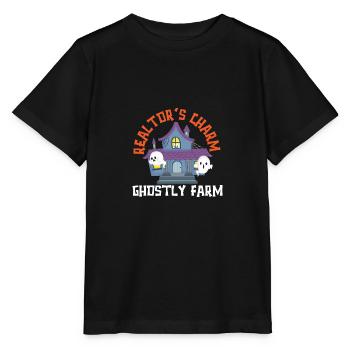 Makler Charme Geisterfarm Makler Halloween - Stanley/Stella Kinder T-Shirt MINI CREATOR  - Schwarz - Vorne - Mikhail (115cm)