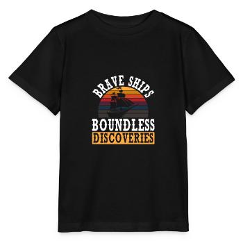 Navires courageux Découvertes illimitées Columbus - T-shirt bio MINI CREATOR Stanley/Stella Enfant - noir - Devant - Mikhail (115cm)