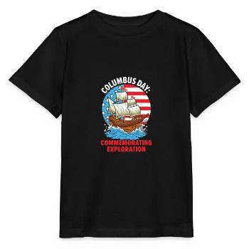 Columbus Day: To commemorate the discovery of K - Stanley/Stella MINI CREATOR Kids’ T-Shirt - black - Front - Mikhail (115cm)