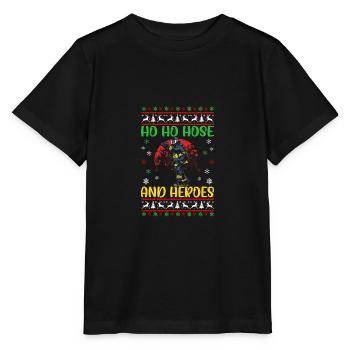 Ho Ho Schlauch Und Helden Feuerwehr Weihnachten - Stanley/Stella Kinder T-Shirt MINI CREATOR  - Schwarz - Vorne - Mikhail (115cm)