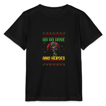 Ho Ho Schlauch Und Helden Feuerwehr Weihnachten - Stanley/Stella Kinder T-Shirt MINI CREATOR  - Schwarz - Vorne - Mikhail (115cm)