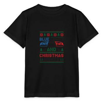Lumières bleues et nuits de Noël Police Weihnac - T-shirt bio MINI CREATOR Stanley/Stella Enfant - noir - Devant - Mikhail (115cm)