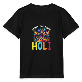 Joyeuse Holi Salutations Hindouisme Festival Indien - T-shirt bio MINI CREATOR Stanley/Stella Enfant - noir - Devant - Mikhail (115cm)