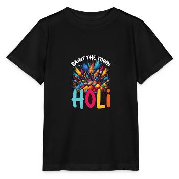 Joyeuse Holi Salutations Hindouisme Festival Indien - T-shirt bio MINI CREATOR Stanley/Stella Enfant - noir - Devant - Mikhail (115cm)