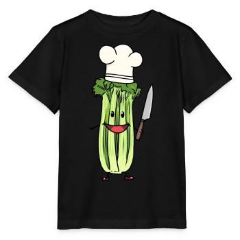 SELLERIE GEMÜSE KOCH HOBBYKOCH KOCHKUNST - Stanley/Stella Kinder T-Shirt MINI CREATOR  - Schwarz - Vorne - Mikhail (115cm)