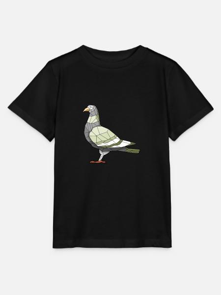 Taube Geometrisch Vogel - Stanley/Stella Kinder T-Shirt MINI CREATOR - Schwarz