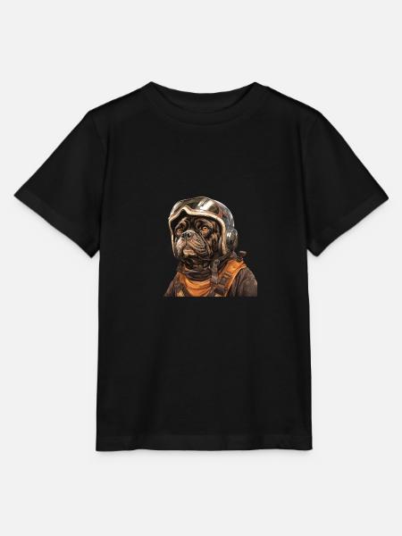 Mops Pilot - Stanley/Stella Kinder T-Shirt MINI CREATOR - Schwarz