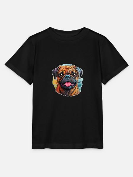 Mops - Stanley/Stella Kinder T-Shirt MINI CREATOR  - Schwarz