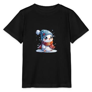 Bonhomme de neige pour les enfants - T-shirt bio MINI CREATOR Stanley/Stella Enfant - noir - Devant - Mikhail (115cm)