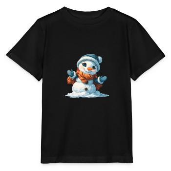Bonhomme de neige pour les enfants - T-shirt bio MINI CREATOR Stanley/Stella Enfant - noir - Devant - Mikhail (115cm)