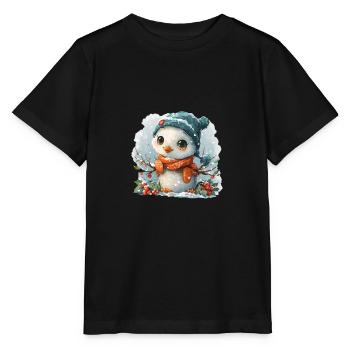 Bonhomme de neige pour enfants en forme de poussin - T-shirt bio MINI CREATOR Stanley/Stella Enfant - noir - Devant - Mikhail (115cm)