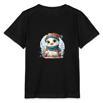 Bonhomme de neige pour enfants en forme de poussin - T-shirt bio MINI CREATOR Stanley/Stella Enfant - noir - Devant - Mikhail (115cm)