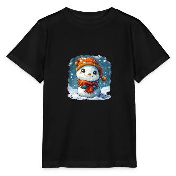 Bonhomme de neige pour les enfants - T-shirt bio MINI CREATOR Stanley/Stella Enfant - noir - Devant - Mikhail (115cm)