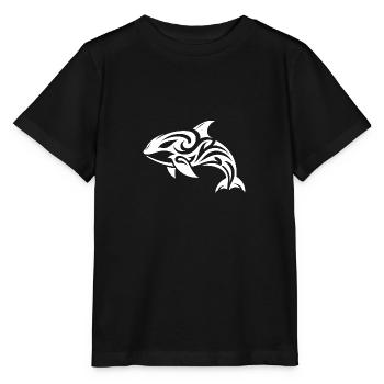 Style de tatouage tribal Orca élégant et élégant - T-shirt bio MINI CREATOR Stanley/Stella Enfant - noir - Devant - Mikhail (115cm)