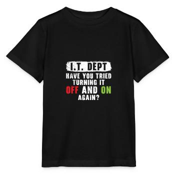 Restez calme et soumettez un ticket - T-shirt bio MINI CREATOR Stanley/Stella Enfant - noir - Devant - Mikhail (115cm)