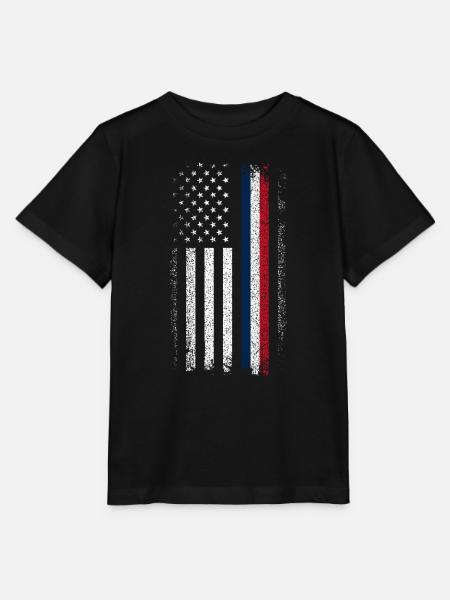 Notende Flagge: Blaue Rote Linie - Stanley/Stella Kinder T-Shirt MINI CREATOR - Schwarz