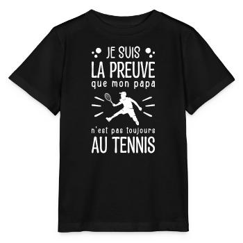 Proof that my dad tennis, Tennis humor - Stanley/Stella MINI CREATOR Kids’ T-Shirt - black - Front - Mikhail (115cm)
