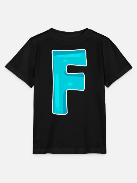 Name Buchstabe F - Stanley/Stella Kinder T-Shirt MINI CREATOR - Schwarz