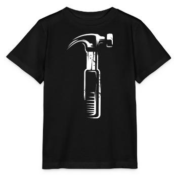 Hammer mit Scratch Effekt - Werkzeuge Handwerker - Stanley/Stella Kinder T-Shirt MINI CREATOR  - Schwarz - Vorne - Mikhail (115cm)