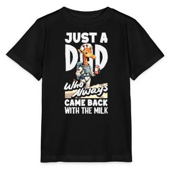 Papa est revenu avec du lait. Astronaute. - T-shirt bio MINI CREATOR Stanley/Stella Enfant - noir - Devant - Mikhail (115cm)