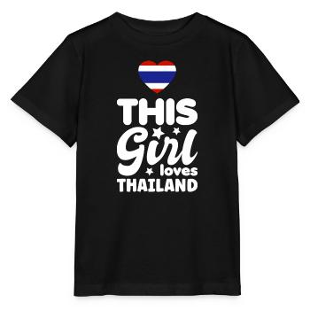 Thailand Fahne Thailändische Flagge Used Look - Stanley/Stella Kinder T-Shirt MINI CREATOR  - Schwarz - Vorne - Mikhail (115cm)