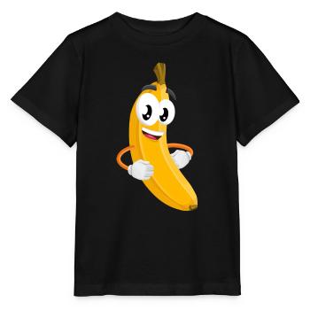 banane banana obst veggie gemuese fruits18 - Stanley/Stella Kinder T-Shirt MINI CREATOR  - Schwarz - Vorne - Mikhail (115cm)