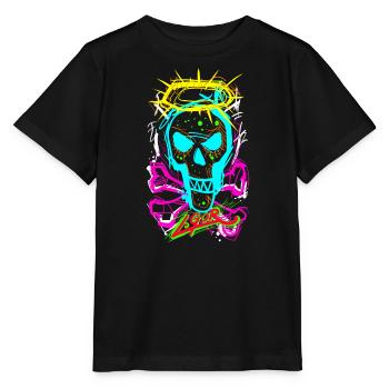 L.Gor Totenkopf Knochen - Stanley/Stella Kinder T-Shirt MINI CREATOR  - Schwarz - Vorne - Mikhail (115cm)