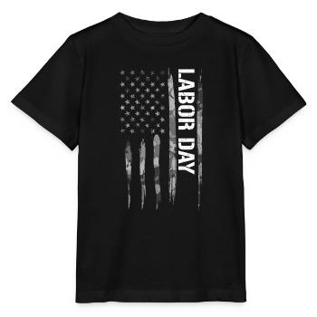 Fête du Travail - Drapeau américain - T-shirt bio MINI CREATOR Stanley/Stella Enfant - noir - Devant - Mikhail (115cm)