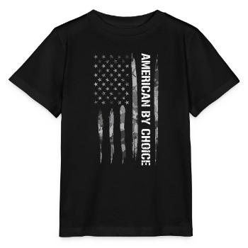 American By Choice - American Flag - Stanley/Stella MINI CREATOR Kids’ T-Shirt - black - Front - Mikhail (115cm)