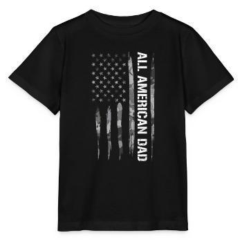 All American Dad - American Flag - Stanley/Stella MINI CREATOR Kids’ T-Shirt - black - Front - Mikhail (115cm)