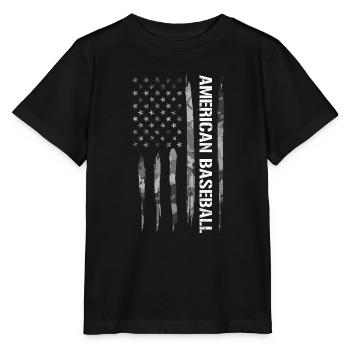 American Baseball - American Flag - Stanley/Stella MINI CREATOR Kids’ T-Shirt - black - Front - Mikhail (115cm)