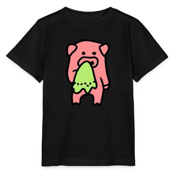Pig sad / sick 3 - Stanley/Stella MINI CREATOR Kids’ T-Shirt - black - Front - Mikhail (115cm)