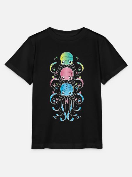 Oktopus - Stanley/Stella Kinder T-Shirt MINI CREATOR  - Schwarz