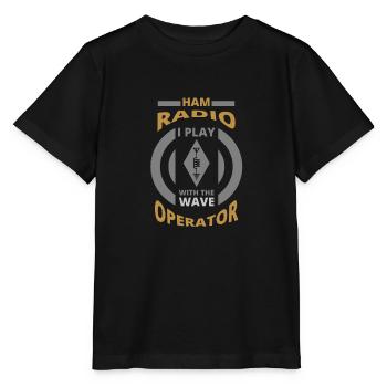 Je joue avec l’onde - Opérateur de radio amateur - T-shirt bio MINI CREATOR Stanley/Stella Enfant - noir - Devant - Mikhail (115cm)