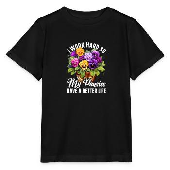 Graines de fleur de pensée pour planter des fleurs de pensées - T-shirt bio MINI CREATOR Stanley/Stella Enfant - noir - Devant - Mikhail (115cm)
