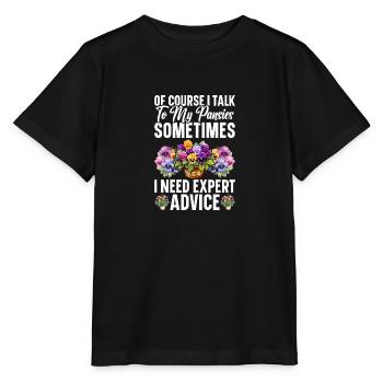 Graines de pensée Pensées pour l’extérieur Fleur de pensée - T-shirt bio MINI CREATOR Stanley/Stella Enfant - noir - Devant - Mikhail (115cm)