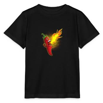 Chili spits fire - Stanley/Stella MINI CREATOR Kids’ T-Shirt - black - Front - Mikhail (115cm)
