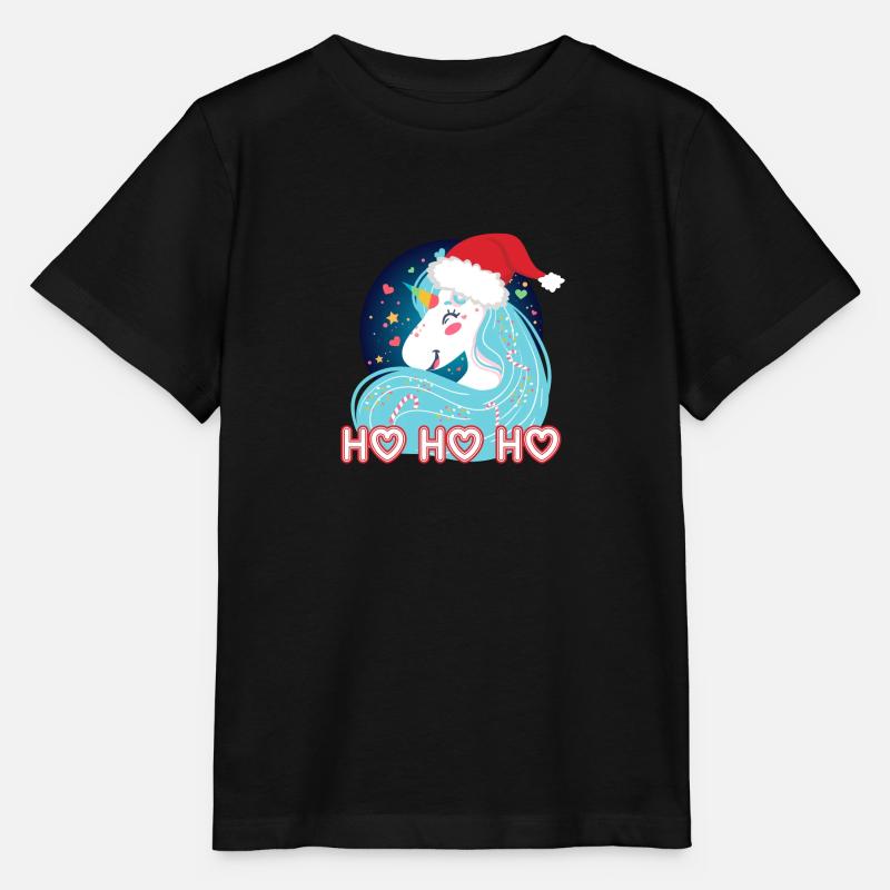 Ho ho ho Noël Unicorn - T-shirt bio MINI CREATOR Stanley/Stella Enfant - noir
