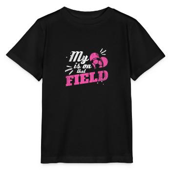 Mein Herz ist auf dem Fußball Platz - Geschenk - Stanley/Stella Kinder T-Shirt MINI CREATOR  - Schwarz - Vorne - Mikhail (115cm)