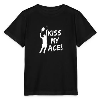 Tennis Serving Ace gift design - Stanley/Stella MINI CREATOR Kids’ T-Shirt - black - Front - Mikhail (115cm)