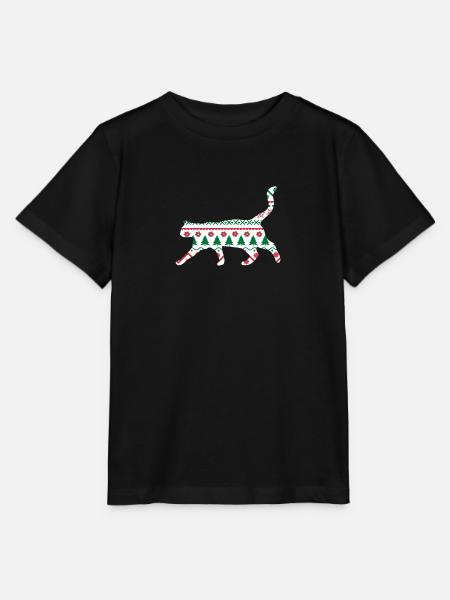 Noël mignon de Noël Chat Chat cadeau de Noël - Stanley/Stella T-shirt MINI CREATOR til børn - sort