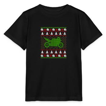 Motorcycle Ugly Christmas Superbike Gift Shirt - Stanley/Stella Kinder T-Shirt MINI CREATOR  - Schwarz - Vorne - Mikhail (115cm)