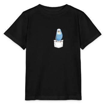 Perruche cadeau poche poitrine Cartoon Kawaii - T-shirt bio MINI CREATOR Stanley/Stella Enfant - noir - Devant - Mikhail (115cm)