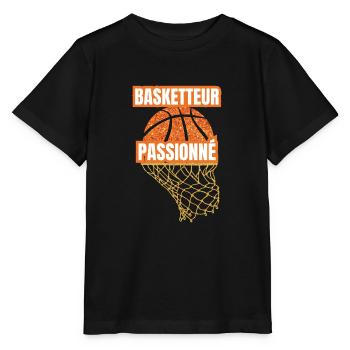 basketteur passionné - T-shirt bio MINI CREATOR Stanley/Stella Enfant - noir - Devant - Mikhail (115cm)